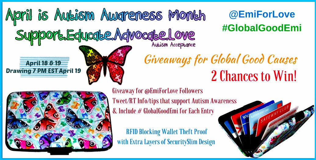 BetteH9's tweet photo. #LightItUpBlue💙 w/ @EmiForLove for #AutismAwareness💙 April 18-19 #Tweet info/graphics #Share #Experiences that will help others understand #Autism #AutismAcceptance #Follow Emi &amp; include #GlobalGoodEmi w/ each tweet to enter #giveaway drawing #Giveaways for Global Good Causes https://t.co/xAi6wJl3A5