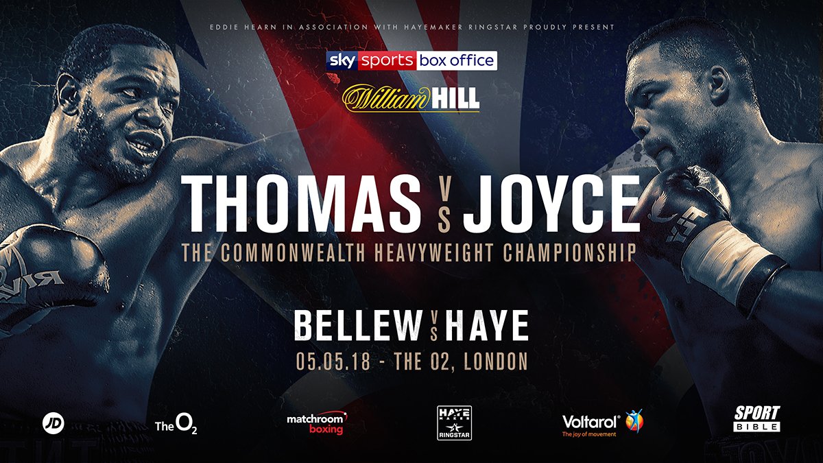 MatchroomBoxing's tweet photo. Just added to the #BellewHaye2 undercard...

@LenroyTNT defends his Commonwealth Heavyweight Title vs @JoeJoyce_1 💥 #ThomasJoyce https://t.co/M0NzmzkT6p