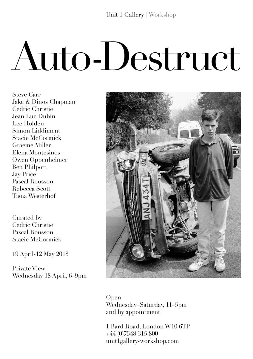tisna_artist's tweet photo. PV Tonight ‘Auto-Destruct' 6-9pm @Unit1_Gallery
Curated by participating artists @staciemccormick @Cedric_Christie #PascalRousson
With @JakeChapmaniac @JakeandDinos @gavinturk @JPriceArt and many more, hopefully c u 2night! @ArtRabbit @artlicks @KHjellegjerde @TheLondonGroup1 https://t.co/NHmKJYz3WI