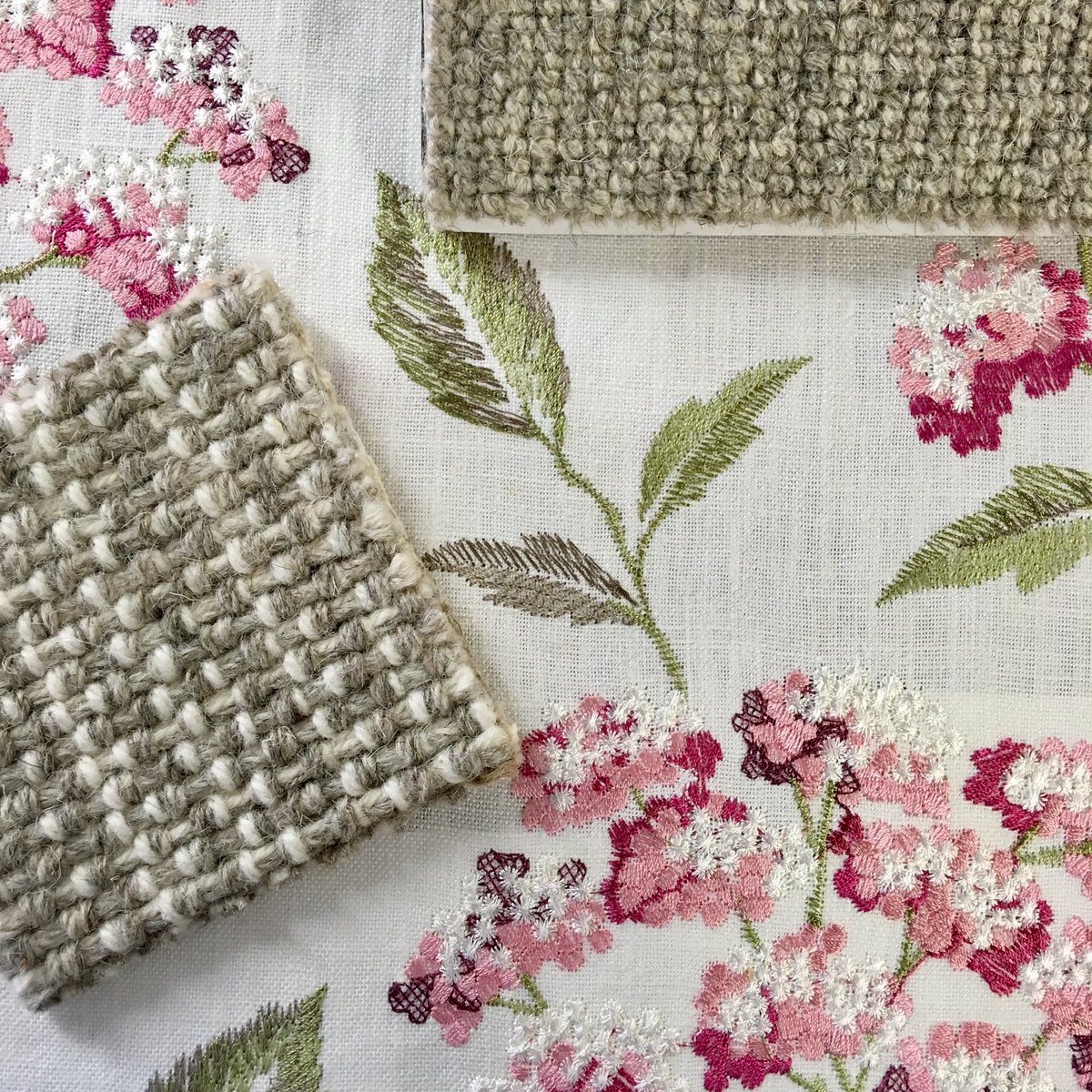 cliveallen100's tweet photo. Spring has finally Sprung and I’m enjoying the lovely sunshine in lovely Great Dunmow.
Matching up Riviera Home carpets with Clarke and Clarke fabrics.
#spring #home #Interiors 
#carpet #flooring https://t.co/dW9augtAWQ