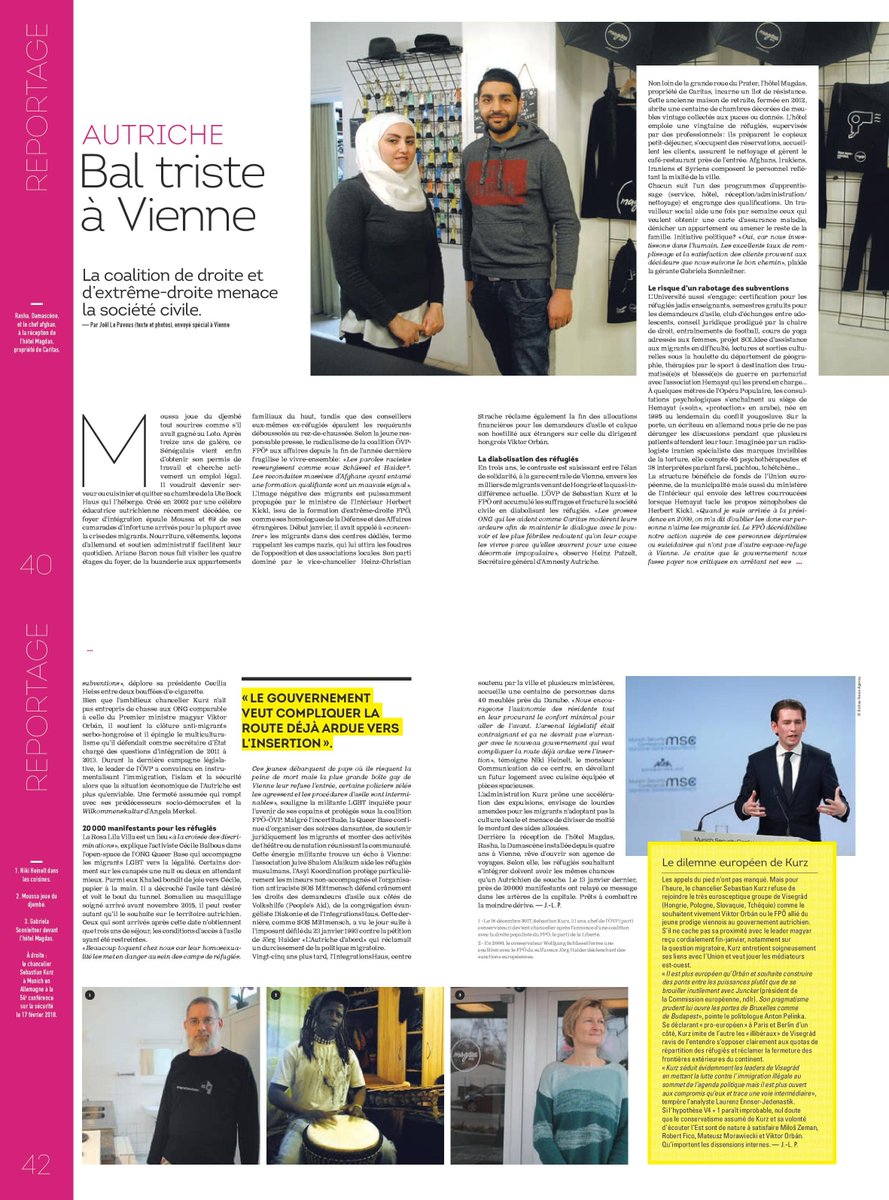 Dans la Chronique d'Amnesty International d'avril, mon reportage à Vienne auprès des ONG et des associations d'aide aux réfugiés craignant un durcissement façon Orbán sous le gouvernement Kurz. #Autriche #Hongrie