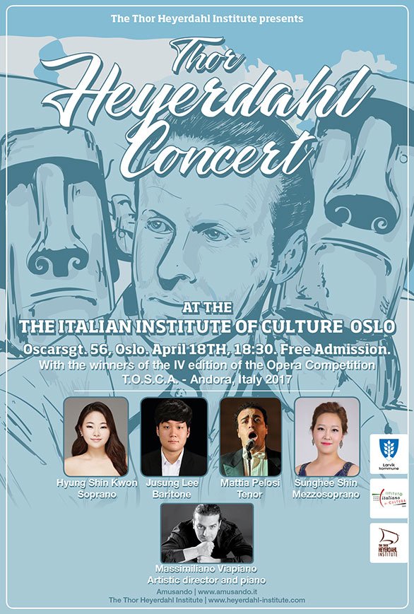 HeyerdahlInstit's tweet photo. Welcome to The Thor Heyerdahl Concert tonight! Wednesday April 18th, 18:30. FREE ADMISSION. Location: The Italian Institute of Culture, Oscarsgt. 56, Oslo. https://t.co/AEvi1rmMwN https://t.co/IISgonNXLI