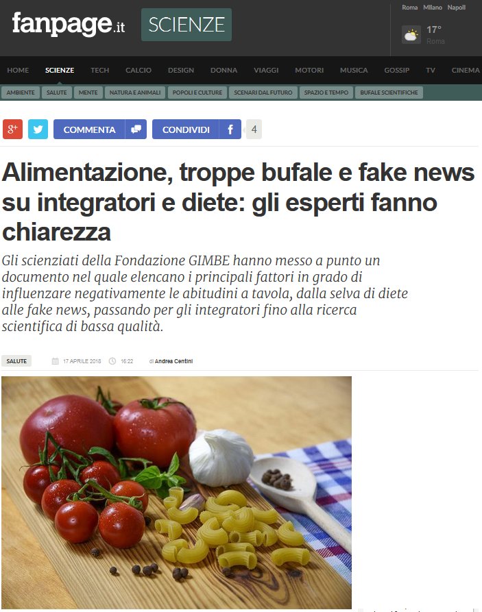 Cartabellotta's tweet photo. #diete #alimenti #integratori tra #scienza #congetture e #bufale: il Position Statement #GIMBE nel servizio di @fanpage @disinformatico @WRicciardi @RobertoBurioni https://t.co/rEvrC5b1bP