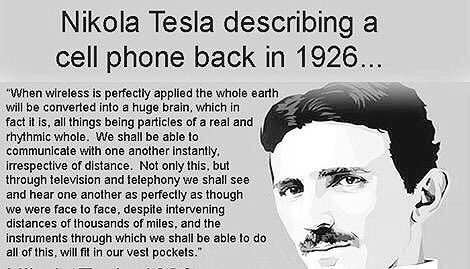 Nikola Tesla describing a cell phone back in 1926 #MWC16
