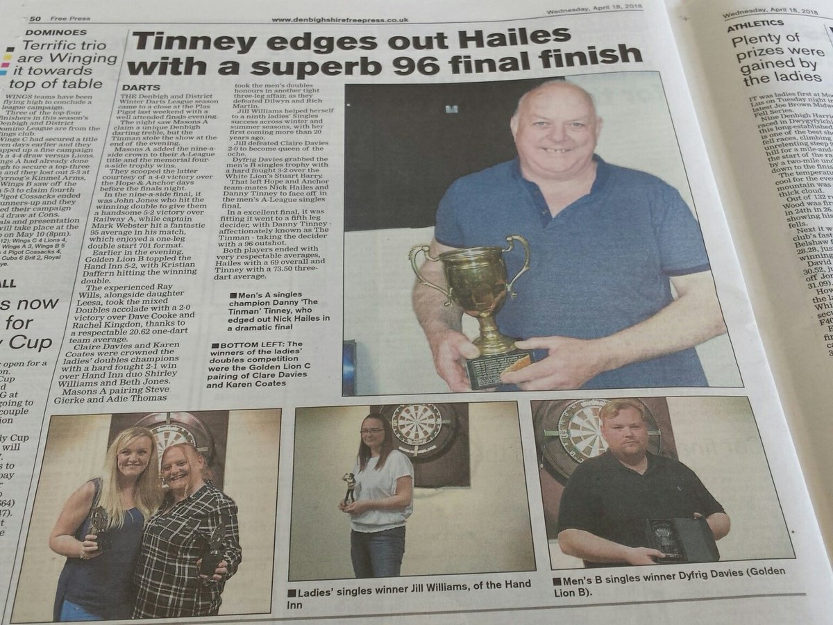 Top evening last Friday.
Masons A claimed a darting triple crown &amp; The Tinman finished the show off. ❤🎯👏❤🎯👏❤🎯👏🏆