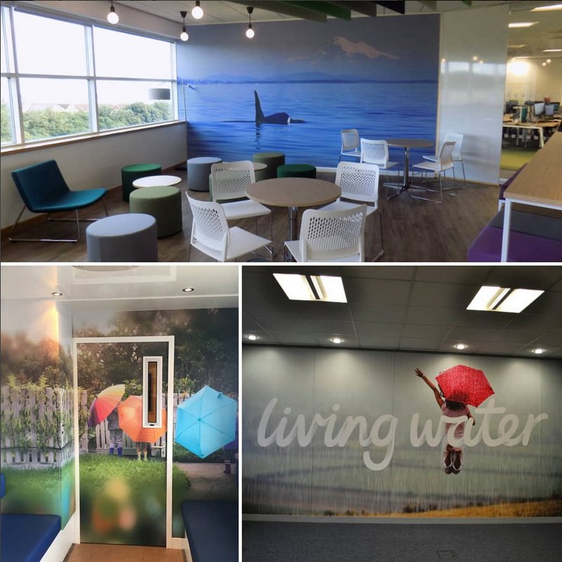 With our bespoke printed wall graphics, its easy to transform your office/work space into an inspiring environment

#wallart  #wallpaperwednesday #art #print #largeformat #murals #transformation #bigprintismint #bespoke #wallgraphics #office #nwl #bigprint #livingwater #rain #fun