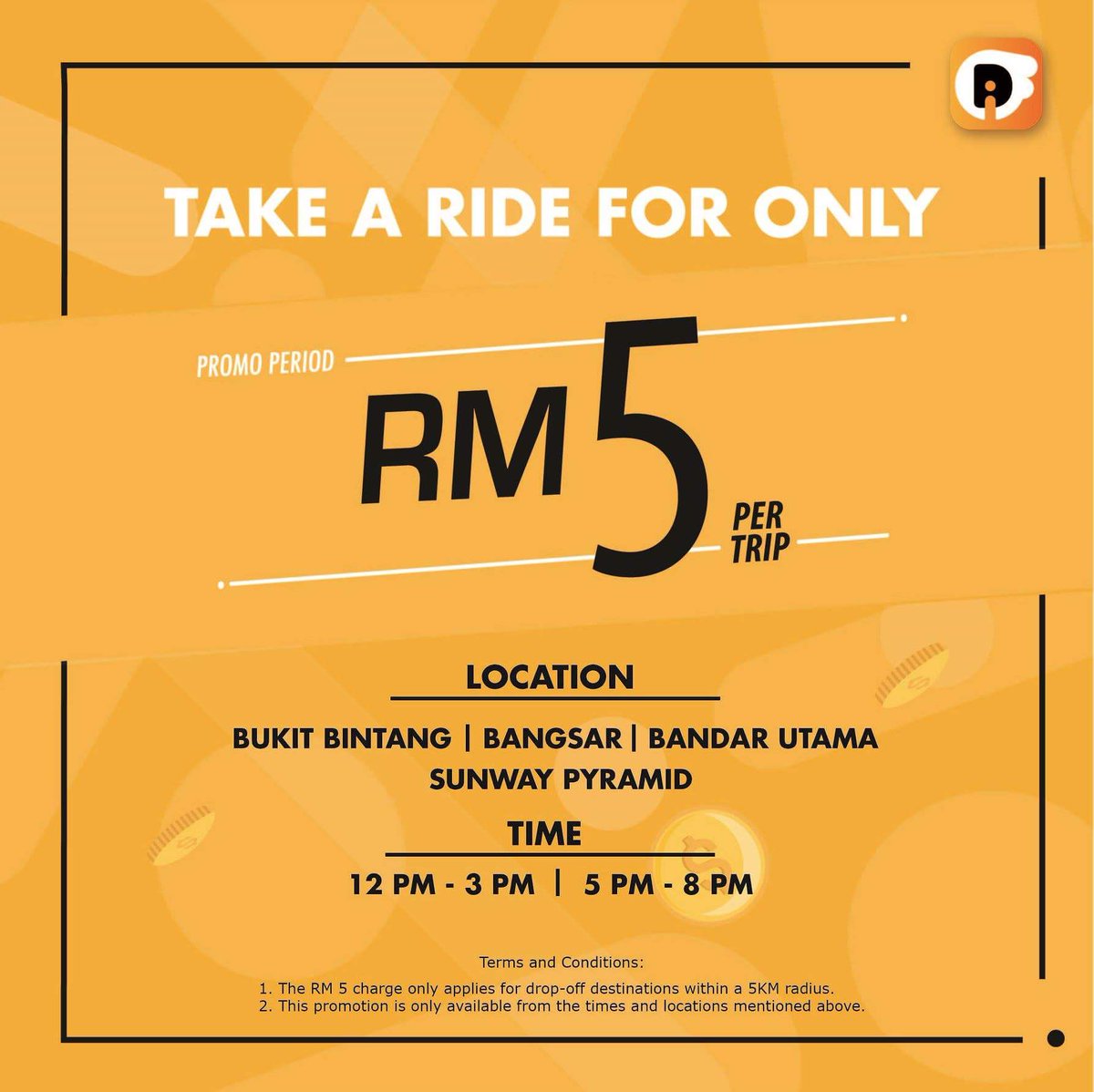 diffride's tweet image. Hey guys! Come meet DIFF Global Klang Valley at the mentioned locations and times today and take a ride with DIFF for only RM 5!

#diffride
#PaintYourTownOrange

Download the DIFF app now! 
Driver : goo.gl/g7K5qd 
Passenger: bit.ly/2u71Uaq