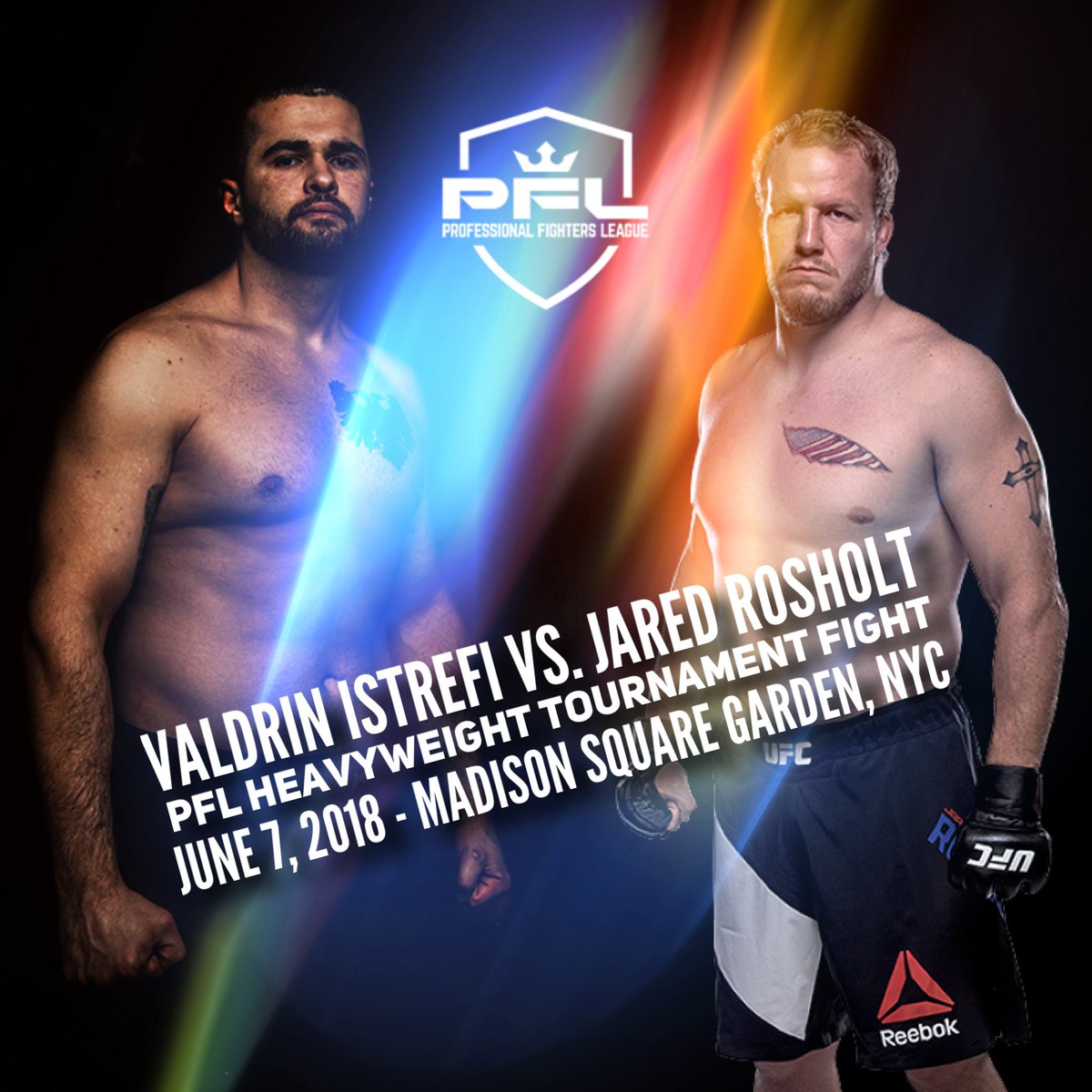 ctrlmstr's tweet photo. .@ValdrinIstrefi's first opponent in the @ProFightLeague heavyweight tournament is official: "The Beast" will be facing 8-time @UFC veteran Jared Rosholt at @TheGarden in @NYCgov on June 7. #PFLmma https://t.co/ZbrfdZzyFQ