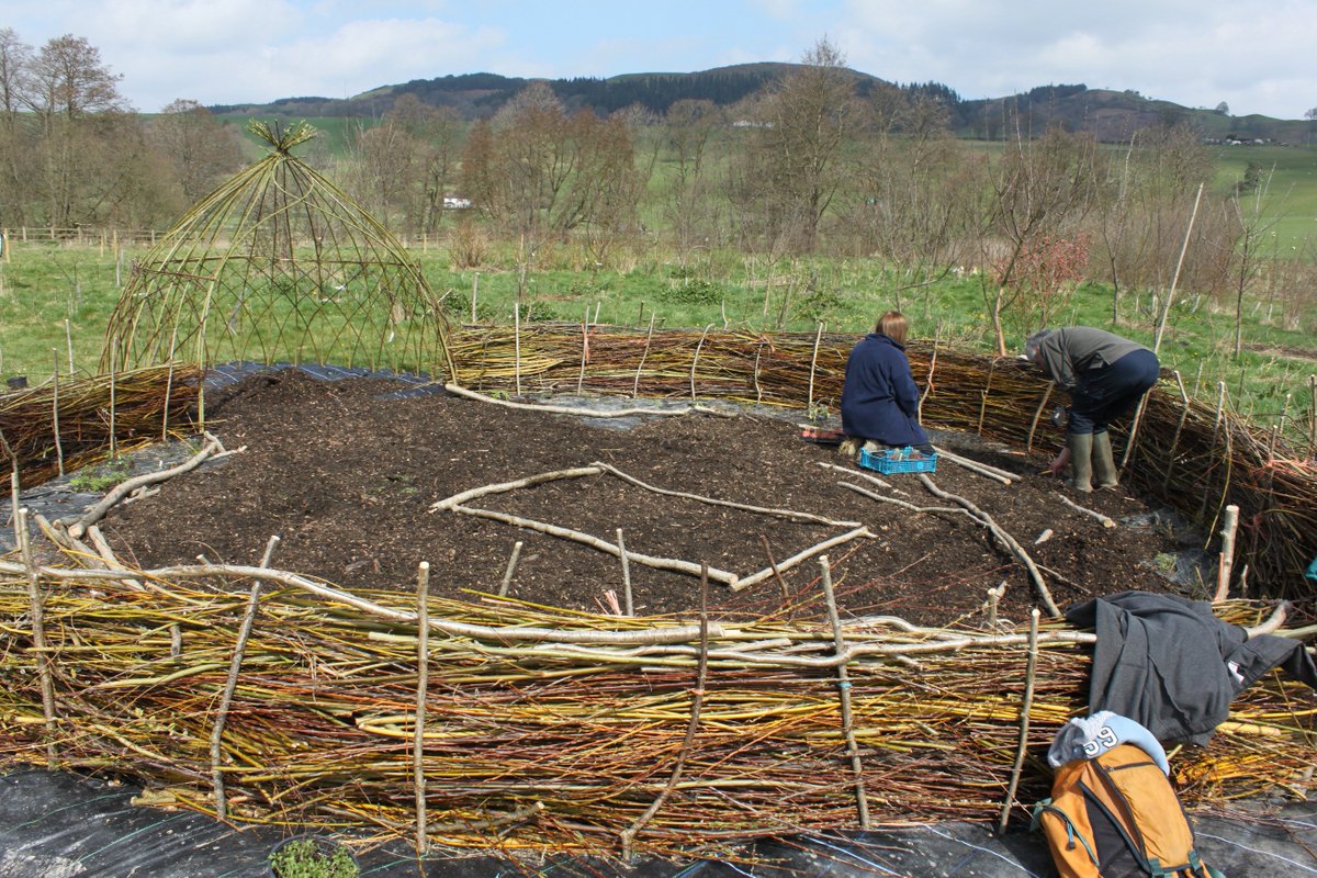 More work on the herb and dye garden at Cae-Bodfach garden #Llanfyllin Thanks to #Chester Cathedral crew who came along to help