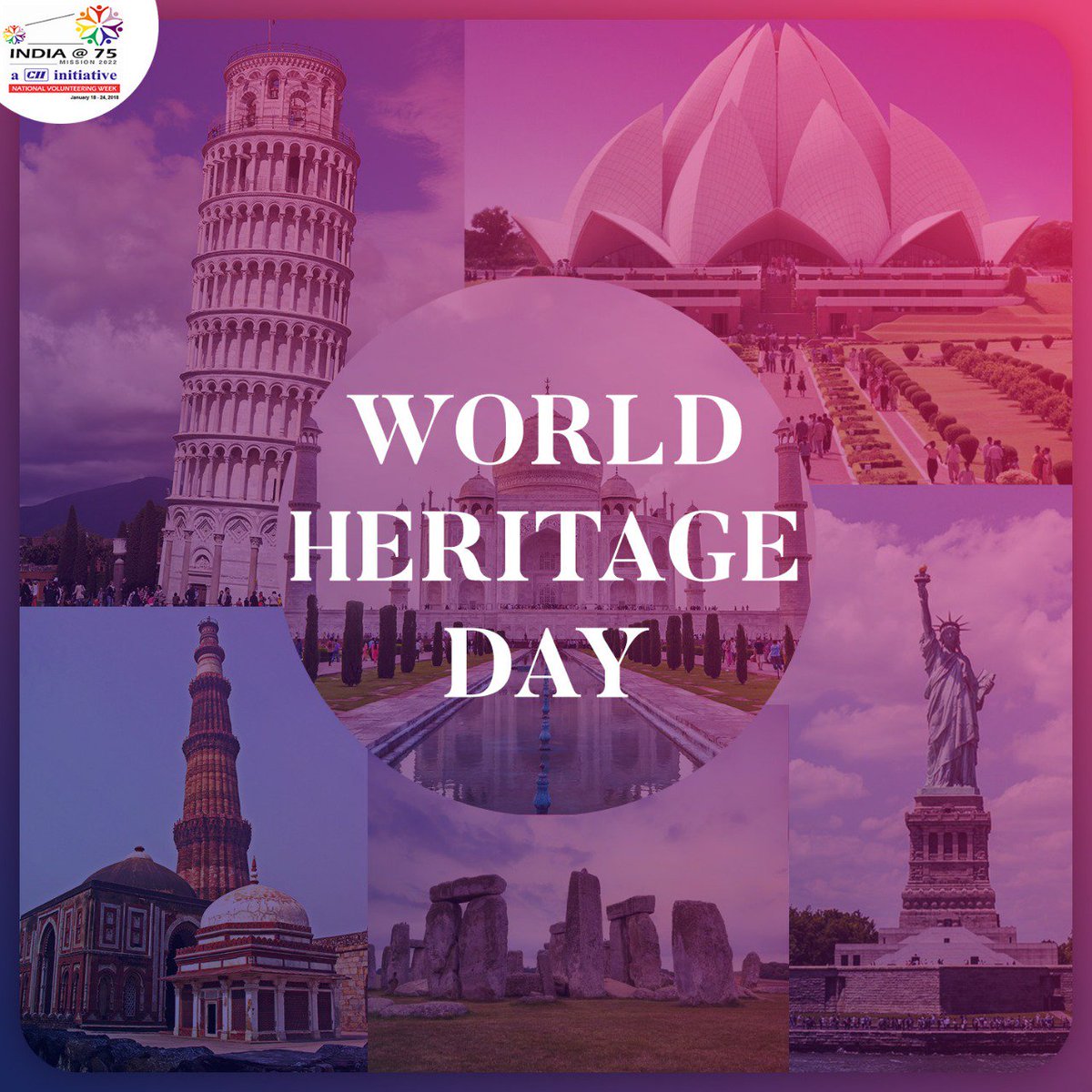 ForceProBono's tweet image. World Heritage Day is celebrated to raise the awareness about the diversity of cultural heritage, monuments and sites, and hence let's take the efforts required to protect and conserve it and to draw attention towards its vulnerability. 

#IforIndia #Indiaat75