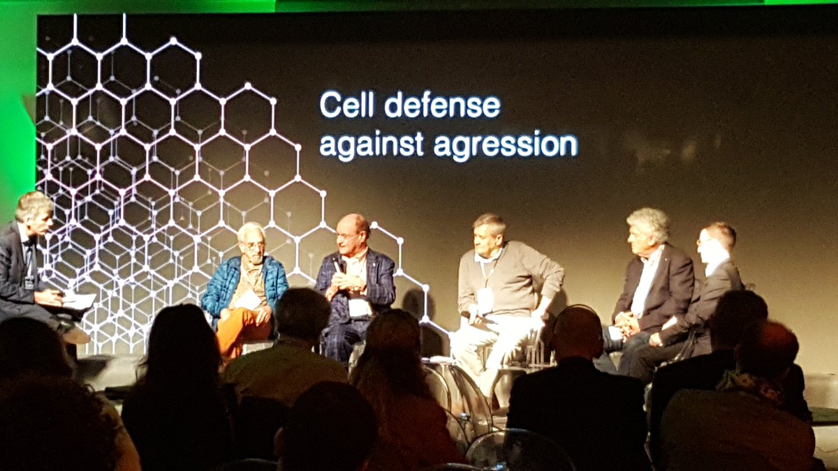 ThinkEcobiology's tweet photo. Now begins the debate between #PeterKarran, #MiroslavRadman, #FrancoisXavierPellay, #WalterGilbert, #ErrolFriedberg https://t.co/CXLvBA0ytb