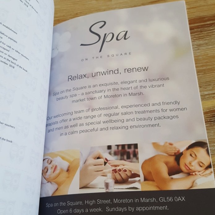 CotswoldDelight's tweet photo. We all need this! Book &amp; Enjoy 20% Discount with THE book on all treatments at Spa on the Square in Moreton-in-Marsh #discounts #vouchers #CotswoldDelightsBook #TuesdayThoughts #ThursdayThought #spatreatments #relaxed #Cotswolds #enjoylife #hairandbeauty #WDYT https://t.co/wjkK1aTWiO