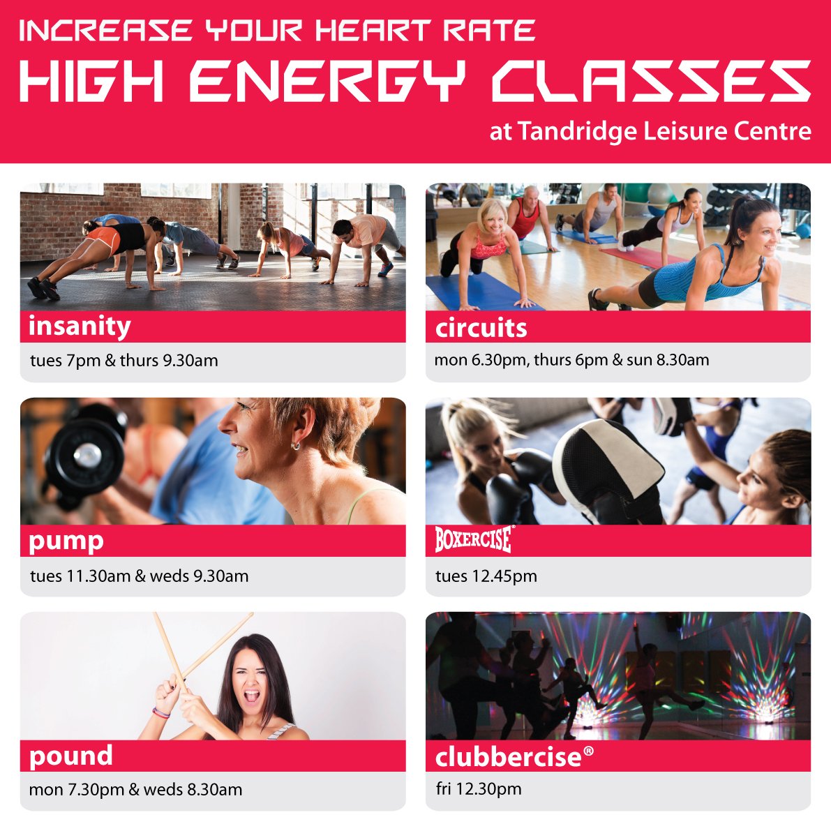 Increase your heart rate at one of our high energy group exercise classes! Check out what we have on offer here: tandridgetrust.co.uk/index.php/grou… #getactive #exercise #exerciseclass #fitness #healthylifestyle