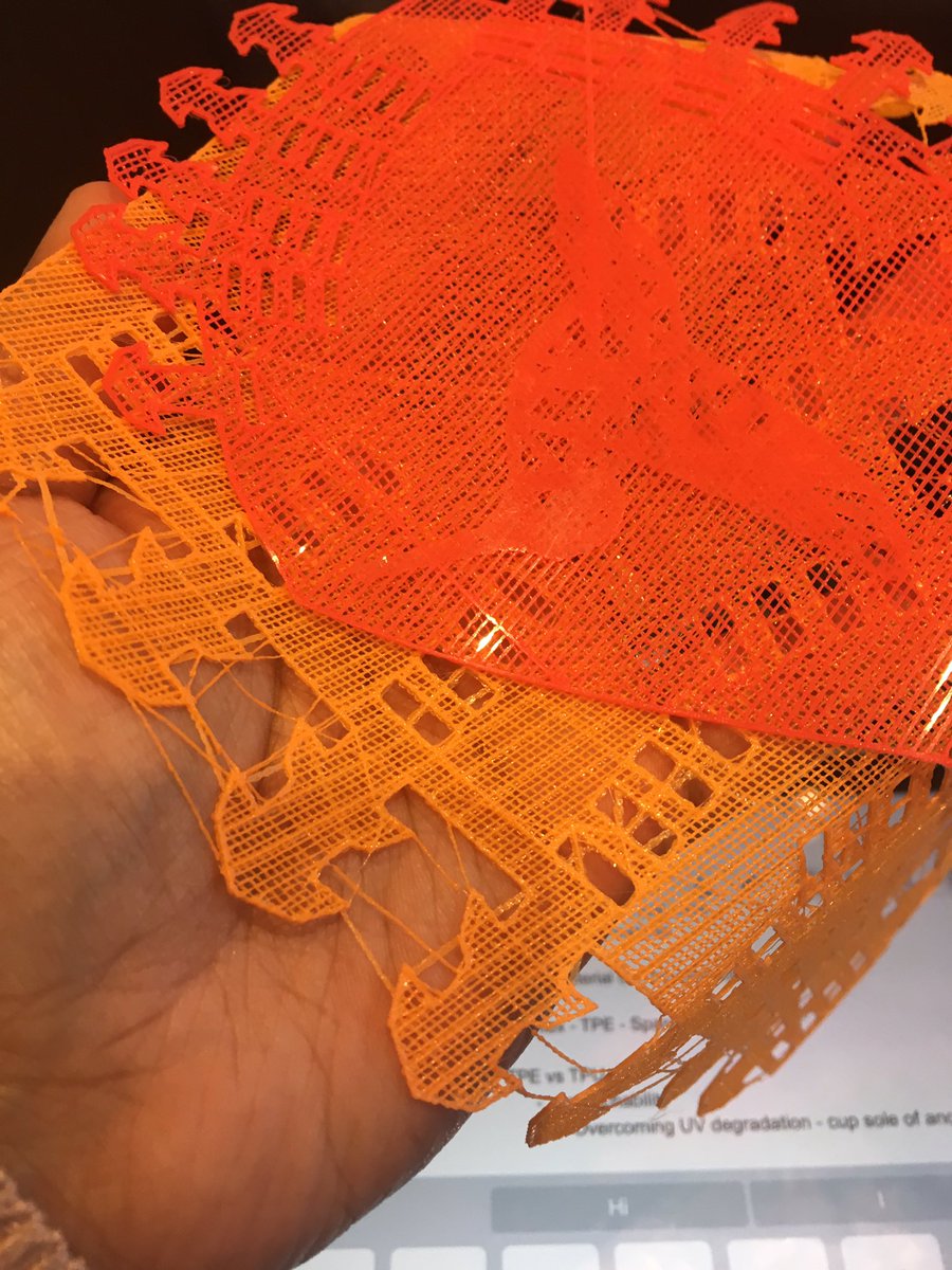 SreeparnaDas20's tweet image. #4Dprinted shoes and textile made using #TPE and #FDM - Day 2 at @3DPmaterial @4Dprintingforum @Plast_Solutions