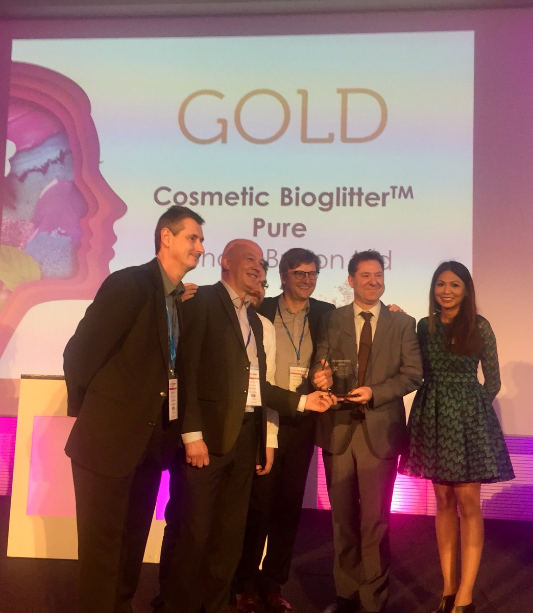Bio_Glitter's tweet photo. For the second year running, we are delighted to say that #Bioglitter has picked up Gold at the #MakeUpBar Awards at the #InCosGlobal show #cosmetics #beauty #incos18 #Incos2018 🎉🎊🎉 https://t.co/zatgbMiLs3