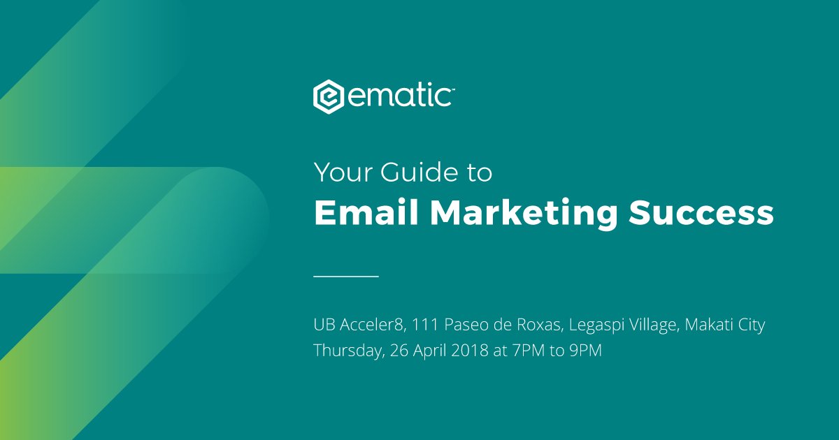[PHILIPPINES] Join us April 26th and learn the essentials of email marketing, and the techniques in optimizing your email channel to get out of this world revenue gains!
To RSVP and for more info: eventbrite.com/e/guide-to-ema…

Come get your email marketing vitals checked - for free!