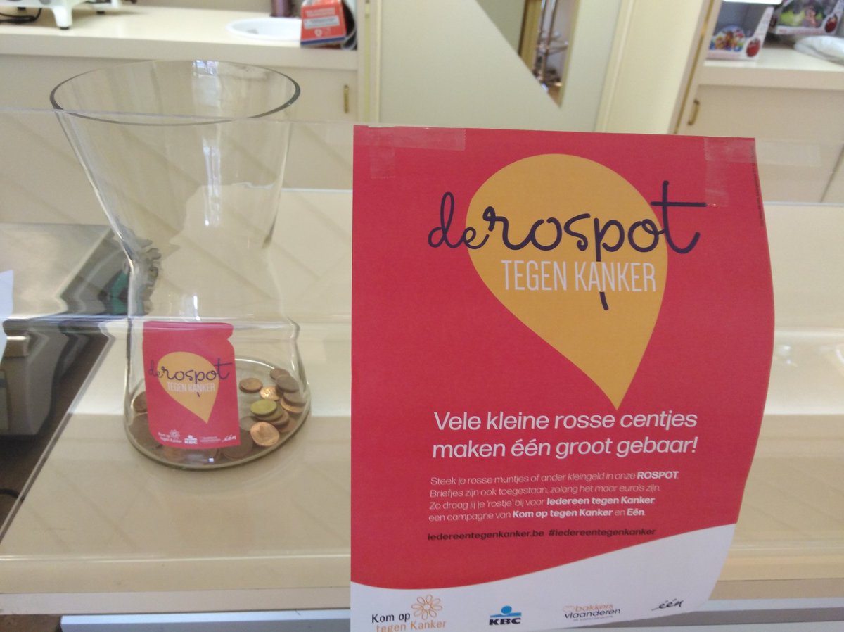 Ook bij patisserie patrick staat een rospot . #komoptegenkanker