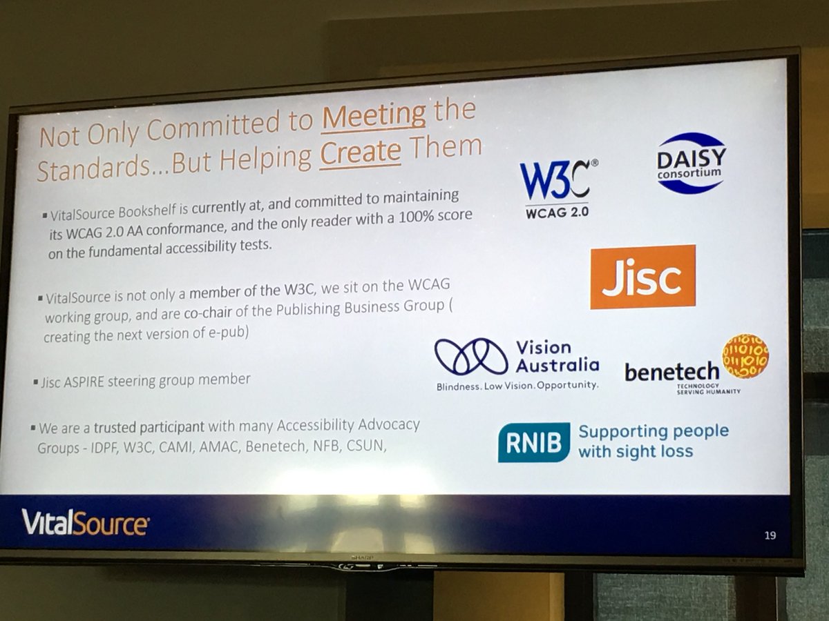 Accessibility is core to the development of Vitalsource and all VS activity. #accessibility #ebook #partnership #collaboration #DDD18