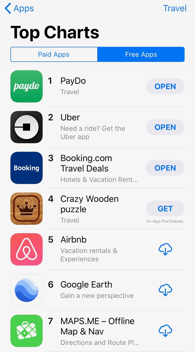 Our app PayDo is number 1 in "Travel" category free apps on App Store 😀

#infoart #technologies #paydo #software