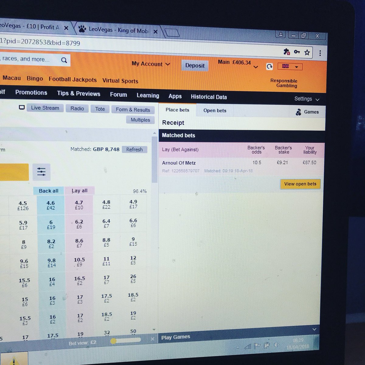 UKMBTips's tweet image. Risk free bet for tonight ⚽️💰🐎 #easy #matchedbetting #profitaccumulator #riskfree #profit