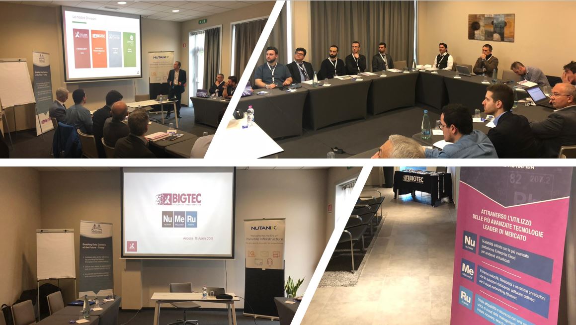 BigTec_IT's tweet photo. Al via la tappa di Ancona del #NUMERU #BigTecLive2018: l'attenzione è alta, il livello di tecnologie anche! Tutti pronti a scoprire Nutanix Mellanox Technologies e Rubrik, Inc. https://t.co/b4yN7nPHhn