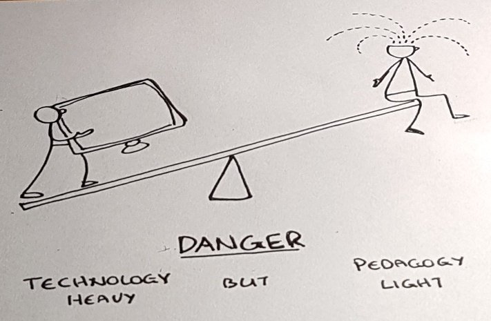 AfricanDUN's tweet photo. Warning (Franci Janse van Vuuren @go2uj): The danger of focussing solely on the use technology for T&amp;L.
#ADUN2018 #adun2018 @StellenboschUni https://t.co/J38tFHpsAc