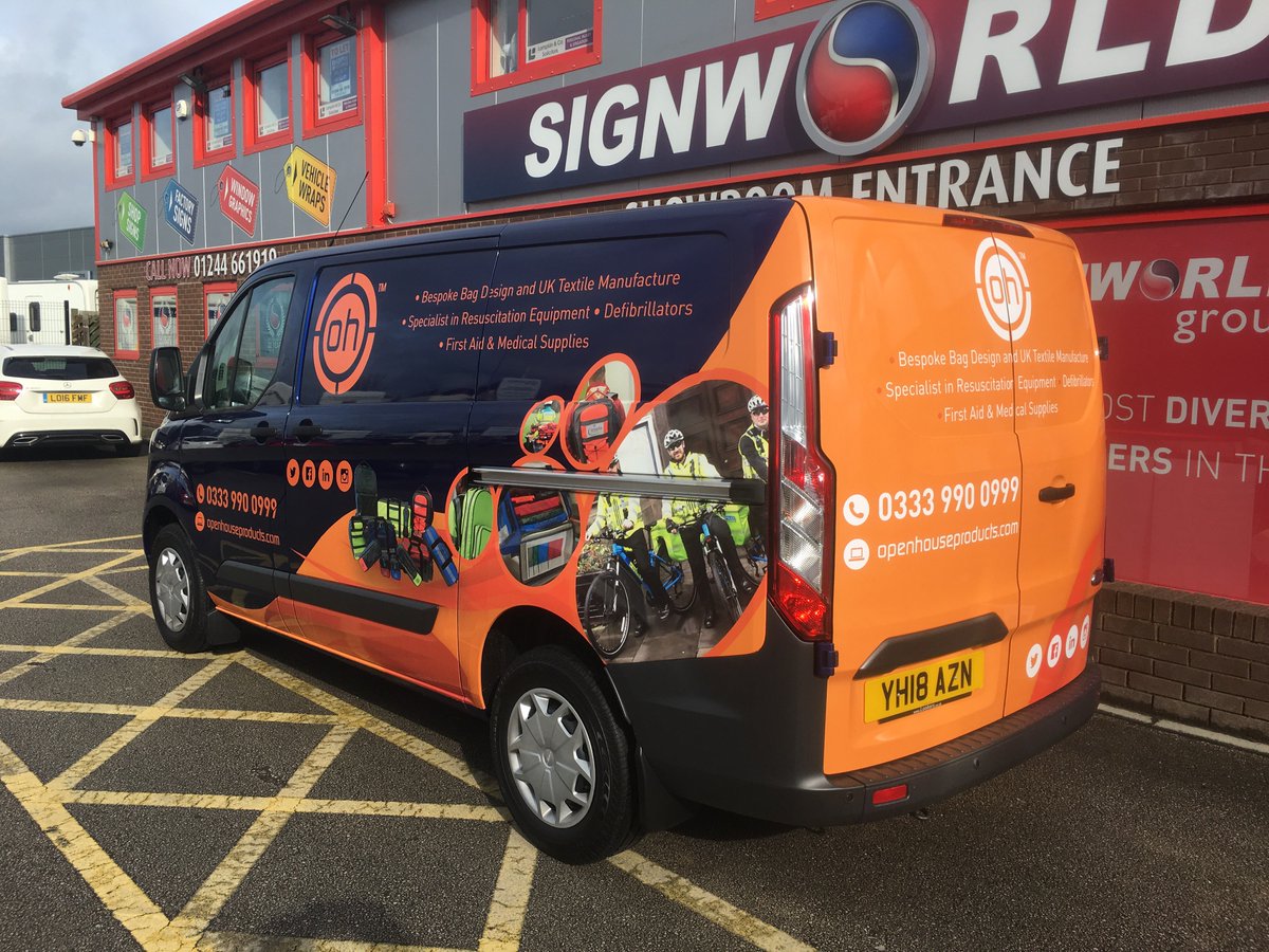 SignworldGroup's tweet image. A gorgeous van wrap for @OHProducts A combination of printed wrap and vinyl cut letters gives a vibrant finish with a touch of class #signs #chester #vehicle #wrapping #vinylwrap #vehiclewrap #northwales