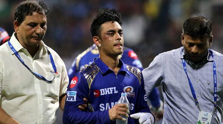 stragled7's tweet image. IPL 2018, MI vs RCB: Ishan Kishan leaves field with swollen face after Hardik Pandya’s freak throw
...