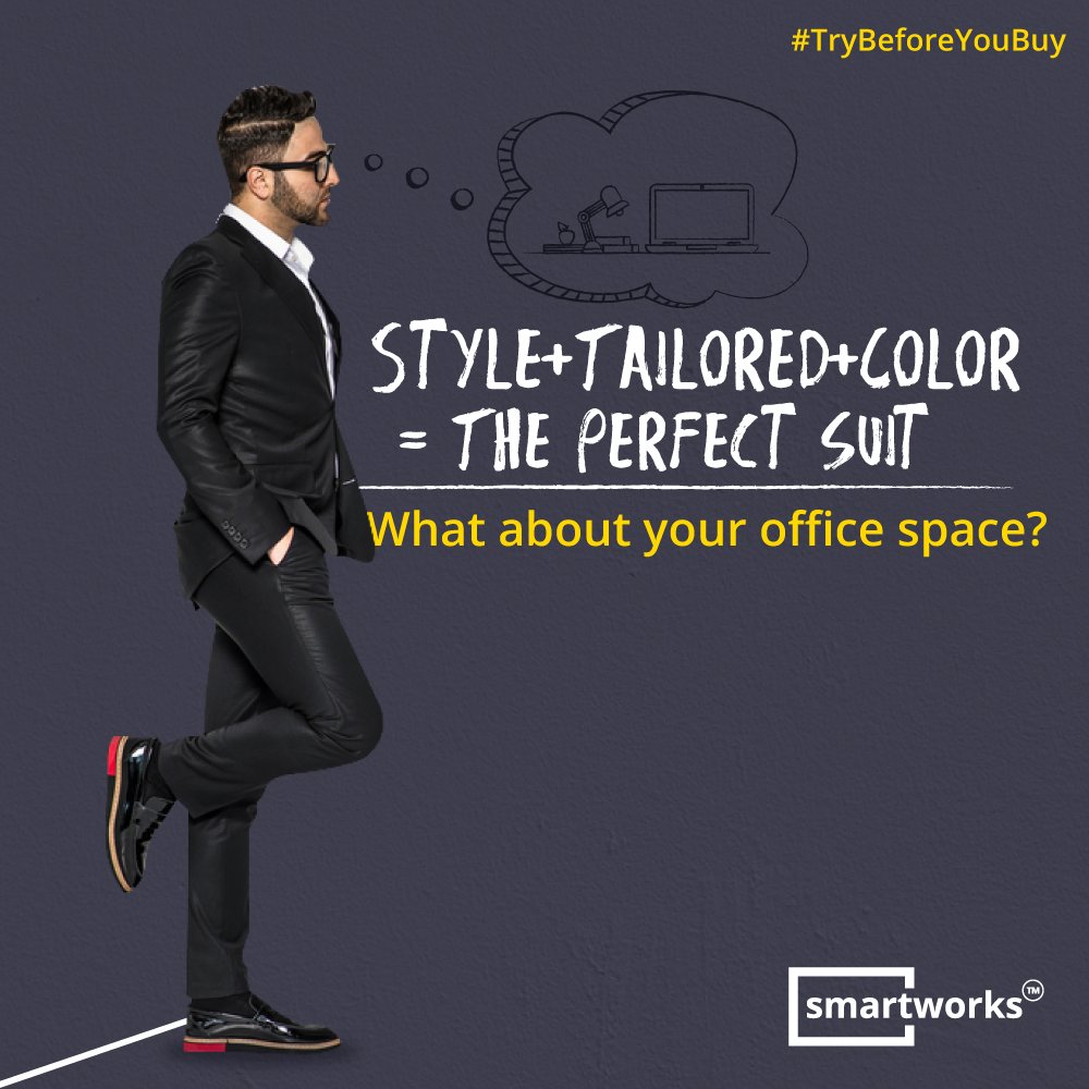 SmartworksInd's tweet photo. Found the perfect fit in your suit? What about your office? With our #ExperiencePass discover why Smartworks is the right fit for your business. Experience an ultra-modern working space at a location near you. #TryBeforeYouBuy #SmartworksOffices https://t.co/69hQeOFIg4