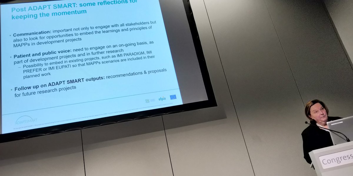 MBoudes's tweet photo. @SolangeRohou mentions that @imi_paradigm should be part of the post @AdaptSmartIMI thinking to keep the momentum #DIAEurope2018 #adaptivepathways #mapps https://t.co/5NnY21ItUc