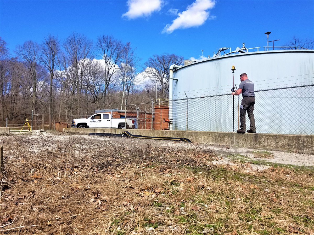 fehrgraham's tweet photo. Surveyor Lukas Evans gathers information to help determine what improvements are needed at the Catlin, Illinois, wastewater treatment plant #fehrgraham is designing. #WWTP #improvingcommunities #dreambig #sludge #mediafilters https://t.co/416CZ3Yhua