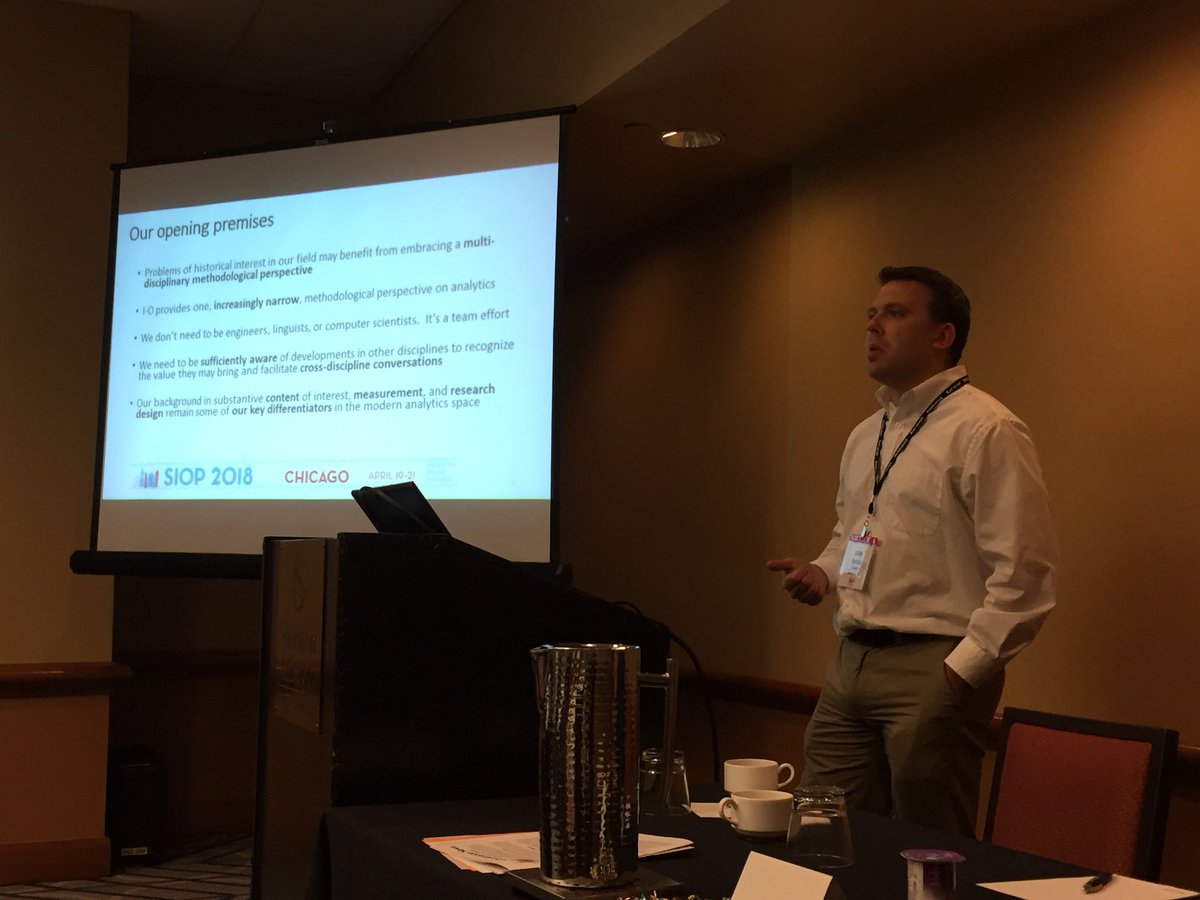#SIOP18 Really enjoying the pre-conference workshop on Modern Analytics for Data Big and Small.