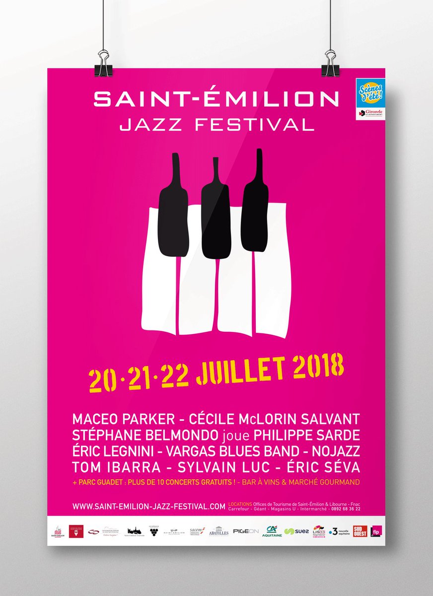 PROGRAMMATION 2018 🔥🔥
Nous sommes heureux de vous dévoiler l'affiche officielle de notre 7e Édition !
<a href="/maceoparker/">Maceo Parker</a>, Stéphane Belmondo, <a href="/cecilesalvant/">Cécile McLorin Salvant</a>, <a href="/vargasbluesband/">Vargas blues band</a>, <a href="/EricLegnini/">EricLegnini</a>, Sylvain Luc, <a href="/TomIbarraMusic/">Tom Ibarra</a>, <a href="/Nojazz/">Jim Blackmon</a>,...
Infos &amp; réservation 👉 saint-emilion-jazz-festival.com