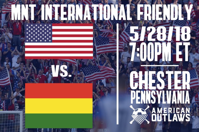 AmericanOutlaws's tweet image. Raise your hand if you’ll be in Chester to make noise for the USMNT when they take on Bolivia next month.

If your hand isn’t raised, get your tickets here to stand and sing with @AOPhillyChapter! theamericanoutlaws.com/articles/ao-ti…