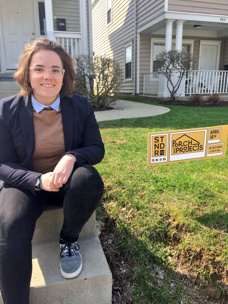 univofdayton's tweet photo. Today’s @UDstander porch presentations show the true meaning of a living-learning community! It’s a little chilly today, so we’ve moved inside the presenter’s house on Stonemill. #Stander2018 https://t.co/2jqpMUA5Dg
