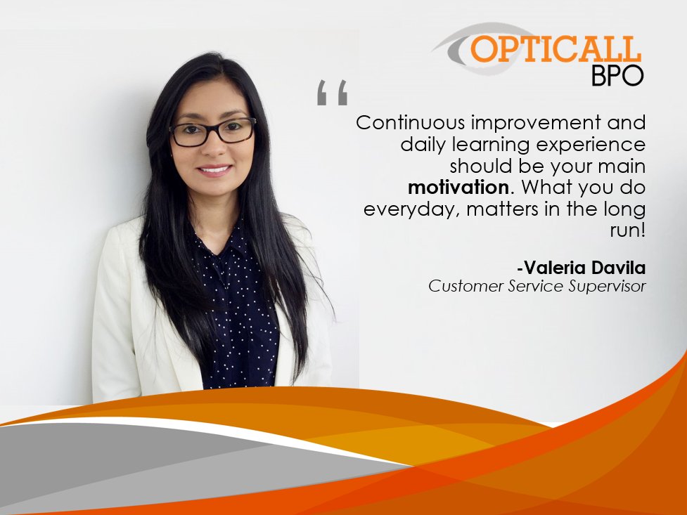 OpticallBPO's tweet photo. #Consistency is Key always! Here is our April's Opticall Ambassador Valeria Davila in her own words.
Be part of our talented team today!
Send us your CV at recruit@stantonoptical.com
#wednesdaywisdom #Lastingchanges #Opticallteam https://t.co/1mDjnBDcOA