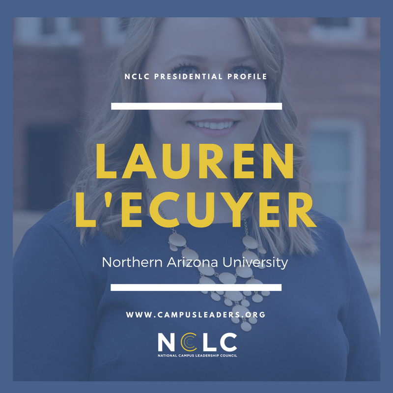 Campus_Leaders's tweet photo. Introducing #HighlightWednesday, where we'll introduce SGA Presidents who are challenging the status quo of student leadership. This week, we're spotlighting @NAU Student Body President Lauren L’Ecuyer: https://t.co/Ri5qc5yHt2 https://t.co/drYmqDIgEu