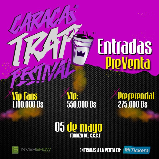 Mitickera A Twitter Entradas En Preventa Primer Festival De Trap Caracastrapfestival Este 05may En La Terraza Del Ccct Adquiere Tus Entradas Antes Que Se Agoten Caracastrapfestival 05may Preventa Concierto Trap Mitickera Invershow