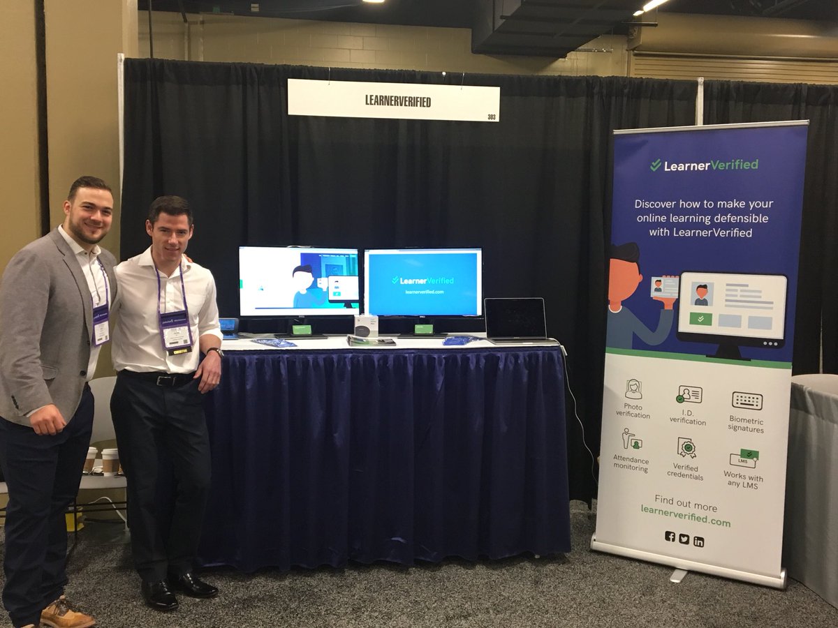 nickpalms's tweet photo. Come join James and I at the #learnerverified booth#303 to learn how we can help prevent #learnerfraud @LV_certified @GetYardstick #OLCinnovate https://t.co/n7QGLMb3Pc