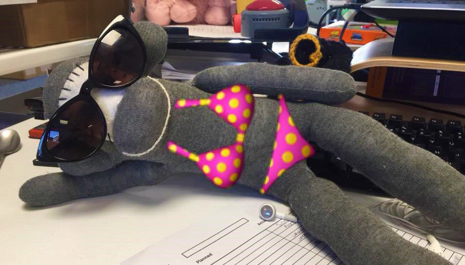 MoiraeMonkey's tweet photo. This #heatwave got monkey feeling excited for summer!

Like my bikini? 😂

#funny #monkey #mascot #teddy #doncasterisgreat #yorkshireis #silly #fun #mascotmadness #monkeys #animals #funnyanimals https://t.co/7HwItOkAJk
