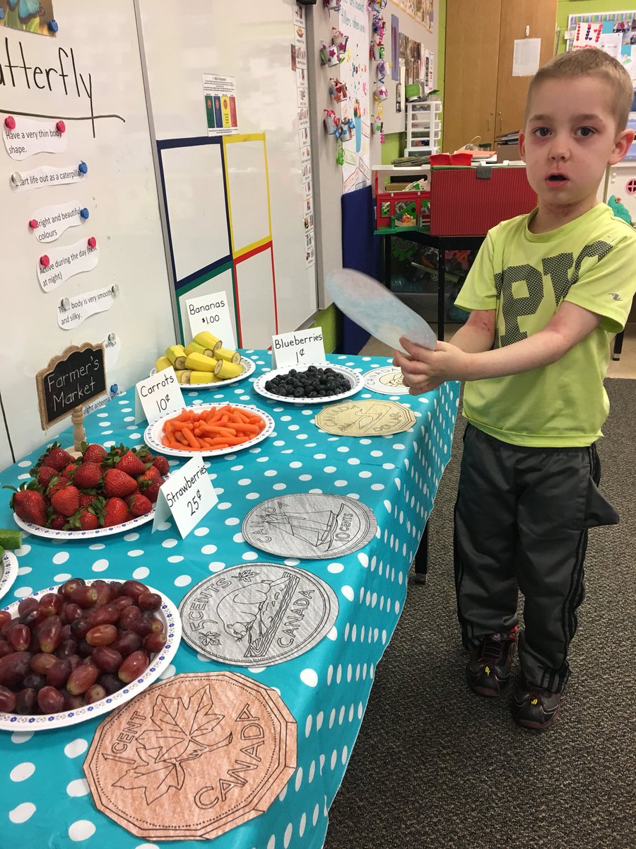 bluecastle24's tweet photo. We went shopping at our Farmer’s Market today. We read the prices and chose the correct coin to pay with. https://t.co/PUkI2o4hne