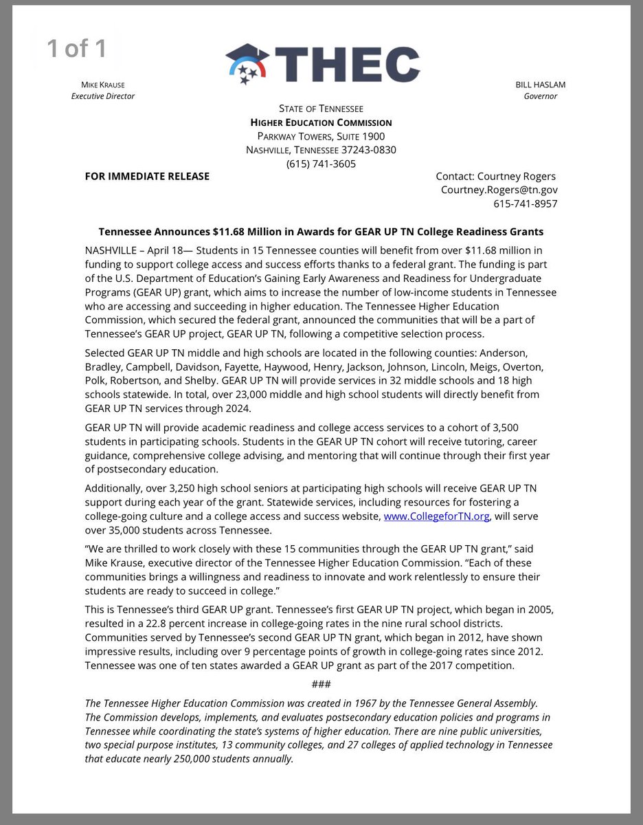 hassell_joey's tweet image. Great news from @TNHigherEd this morning! @HaywoodSchools is a recipient of a new #GEARUP grant! Way to go @HCS_GEAR_UP_TN! #HaywoodTomcats Congrats to our neighbor @suptking, too! Look forward to our continued growth w/ #postsecondarytransition! @grawson