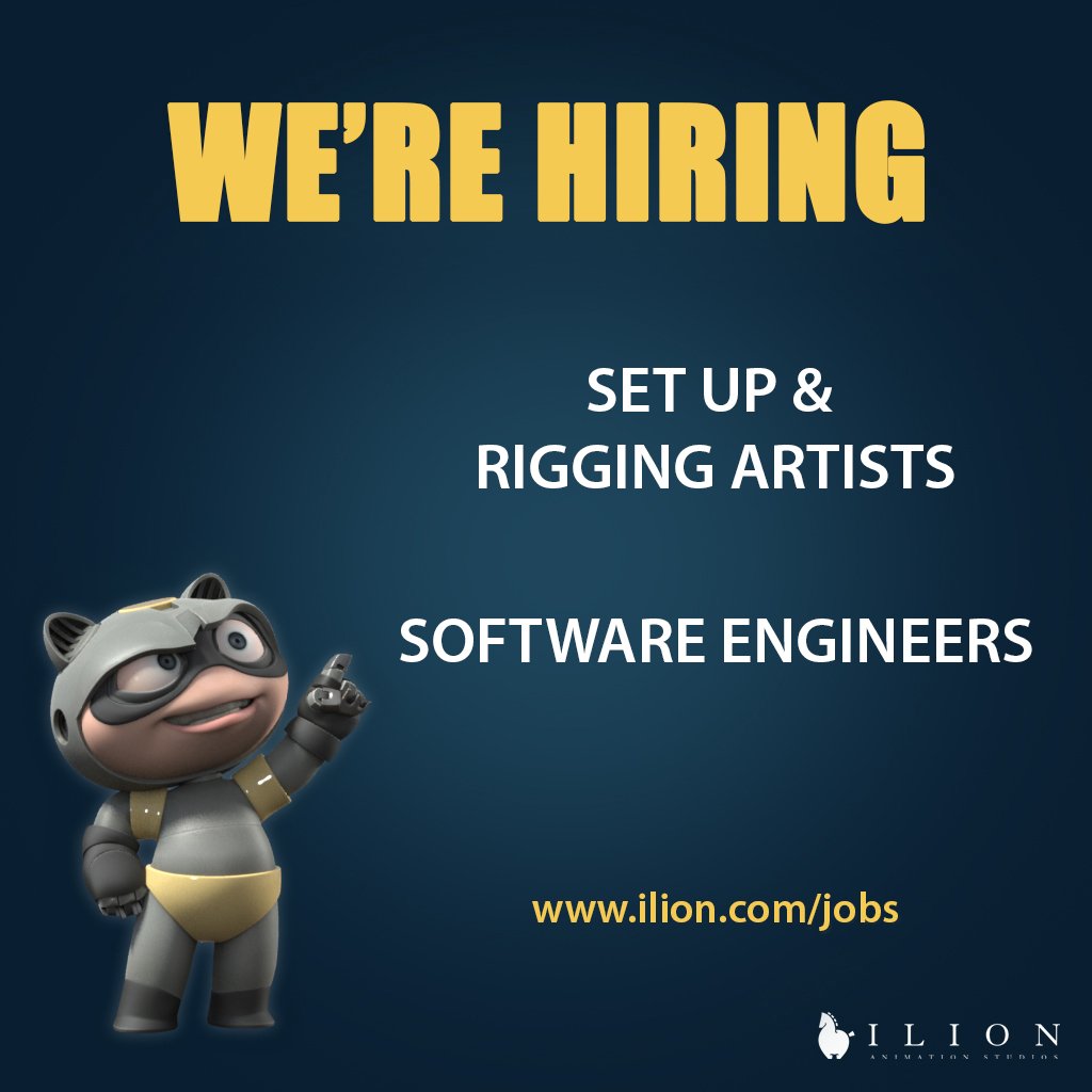 IlionAnimation's tweet photo. Apply now! 📢
Set Up &amp; Rigging Artists and Software Engineers, we are waiting you!
Don´t miss the opportunity to be part of Ilion´s Team, send us your CV to https://t.co/isOfm63iT2
#AnimationJobs #WeAreHiring #setupartist #softwaredeveloper #joinus #AnimationStudio #Madrid https://t.co/EJIrXzU2ou