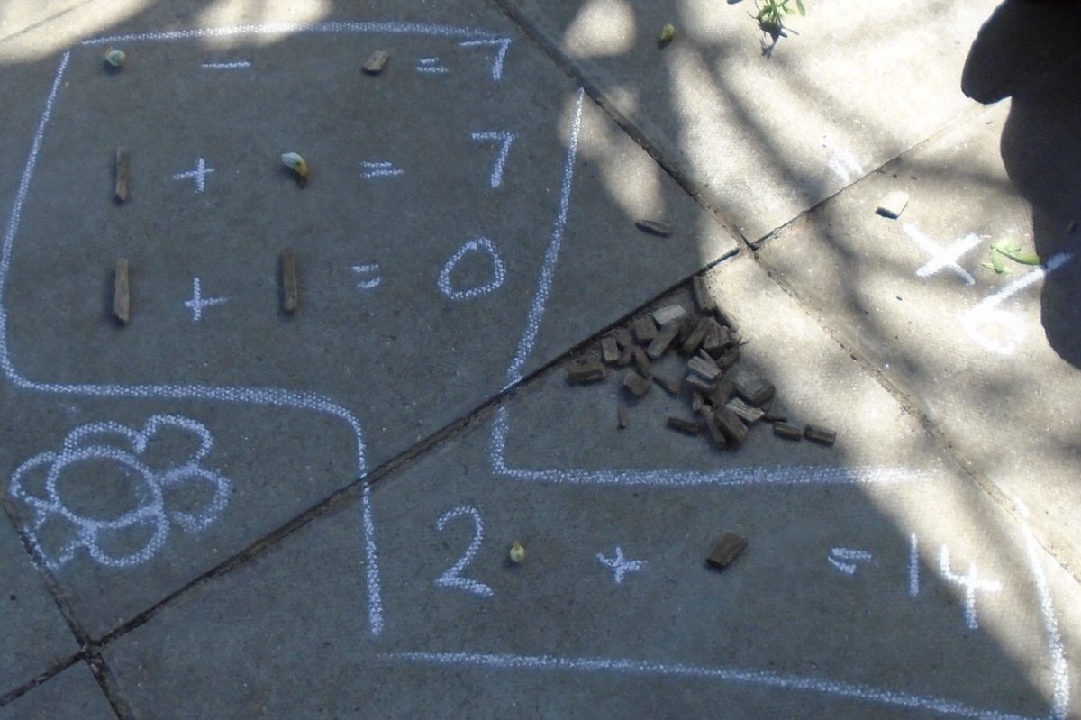 _MissieBee's tweet photo. 3rd lesson of algebra outside today - thanks for the idea @CreativeSTAR 🌿🌸🍂 https://t.co/5DFnhgtAHA