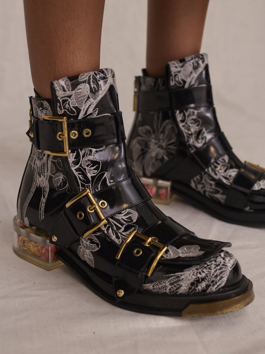 alexander mcqueen embroidered boots