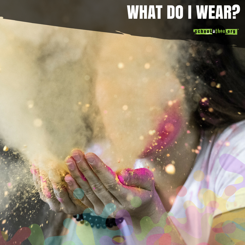 SchoolAThon's tweet photo. We recommend the brightest white to show off ALL the colors… but don’t let that discourage you from going crazy with the brightest accessories you can find. B adventurous! Create themes with your friends with crazy socks, sunglasses or tutus! https://t.co/WeEOGoWLxi