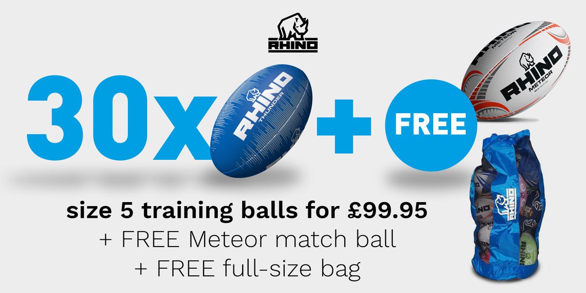Rhino_Sport's tweet photo. 📢 30 training balls + FREE match ball + FREE bag = £99.95. Bargain. One of many deals in End of Season sale. Head here to snap it up 👉 https://t.co/nwgXTbTLbZ   🏉🏉🏉🏉🛒🛒🛒 https://t.co/GhnTxnrGkW