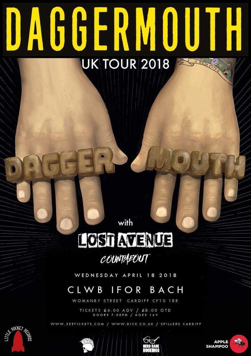 COUNTMEOUTUK's tweet photo. TONIGHT AT @ClwbIforBach WE'RE SUPPORTING THE SICK LADS IN @Daggermouthca 

DOORS 7PM

YA BOIS ARE ON AT 7.30PM SO COME NICE AND EARLY AND JOIN IN THE PARTY 🤘🤙🔥 https://t.co/U0himt4AhZ