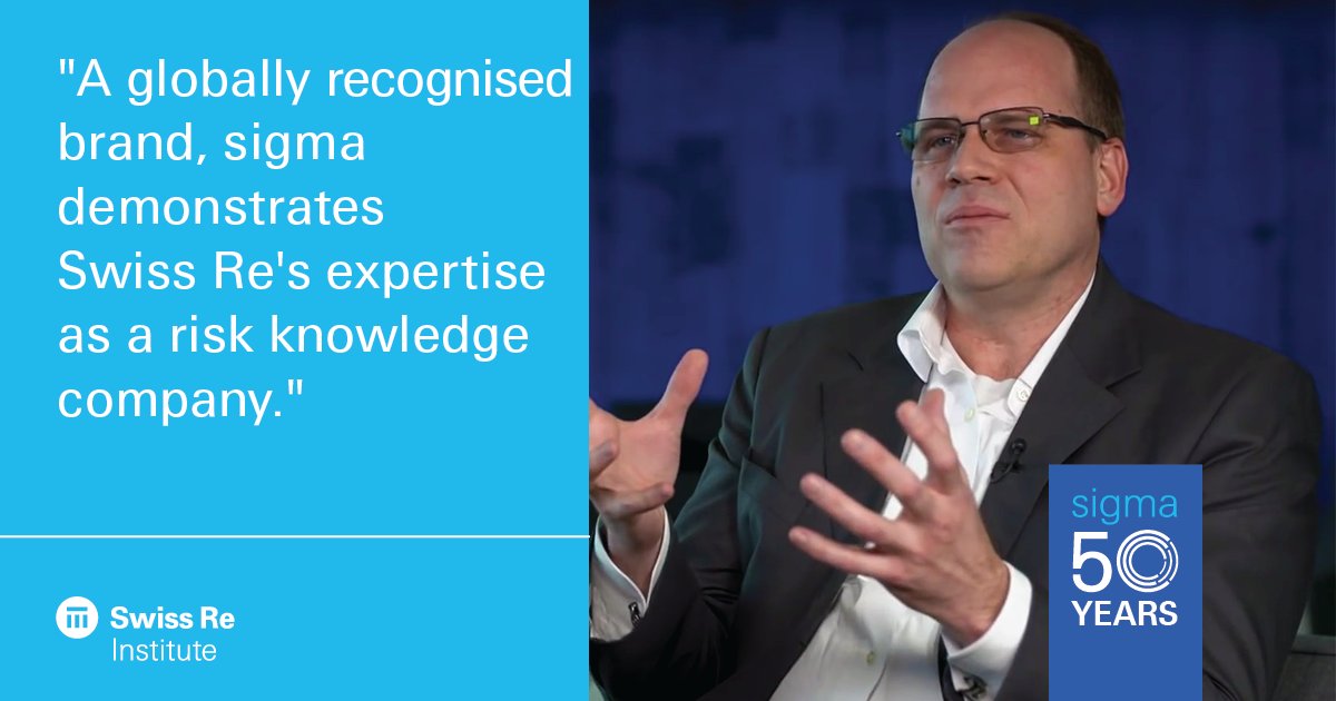 SwissRe's tweet photo. With 2018 marking the 50th anniversary of our flagship sigma publication, Jeff Bohn, Director Swiss Re Institute, examines how the sigma legacy establishes @SwissRe as a #riskknowledge company. https://t.co/udbTdH2JZM #sigma50 #insurance https://t.co/grz3cXLOpo