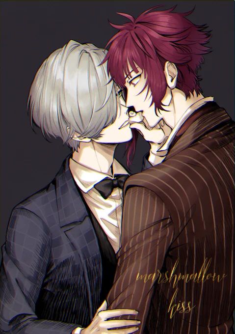 マシュマロキス(春冬合宿密くんバクステすごかったねって気持ちで描いた密誉) 